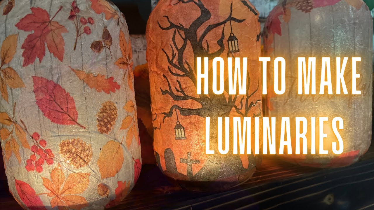 Make Fall Napkin Luminaries with me!! Fun and EASY! - YouTube