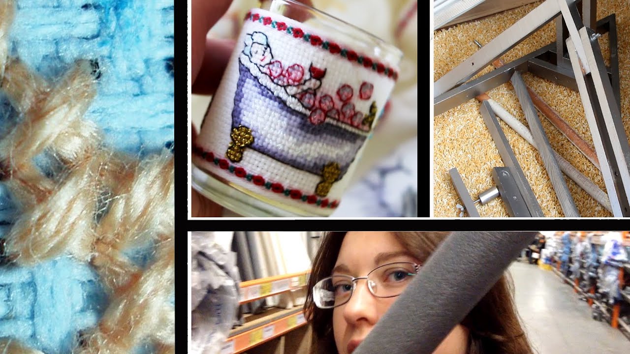 Cross-stitch VLOG - покупки, q-snapы, стирка, красим станок, СУПЕР ИГЛЫ, поддельные косточки(?)
