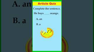 Article Quiz I English Grammar MCQ I article shortsvideo viralvideo shortsviral youtubeshorts