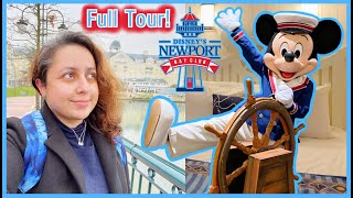 Disney's NEWPORT BAY Club ⭐⭐⭐⭐ FULL TOUR! (Shop, Reception, Bar, Room) | DISNEYLAND PARIS