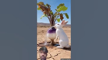 The rabbit saved the turnip plant from drying out by watering it 😭 #ai #tree #save #water