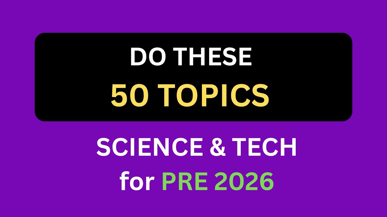Topics Science Cannot Address 🔥50 Most Important Topics for Science & Tech for PRE 2026 - YouTube