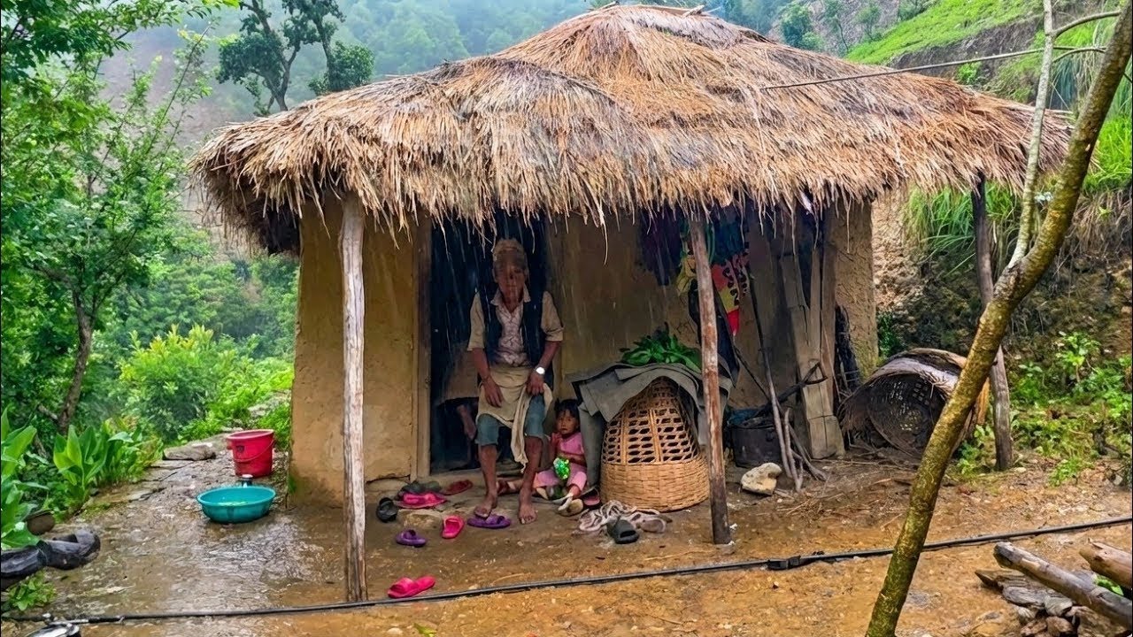 Real Nepali Mountain Village Life During the Rain || A Peaceful Rural Lifestyle Documentary Video ||