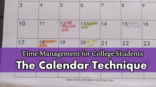 Time Management | The Calendar Technique