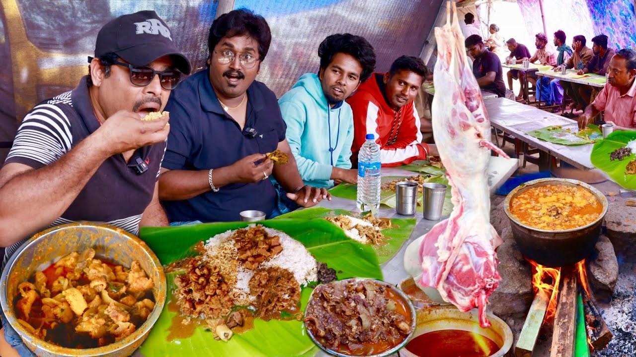 Famous Kunnathur MUTTON FEAST..!! குன்னத்தூர் சந்தைகறி சாப்பாடு | Mutton Curry Recipe - Meipix