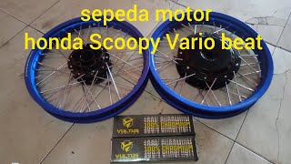 ukuran ruji Honda Vario Scoopy beat ring 14. pas gak motong.
