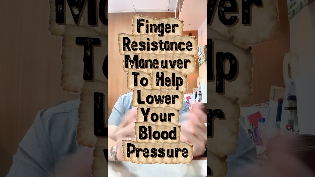 Finger Resistance Maneuver to Help Lower Blood Pressure #docgerrytan #endocrinologist #bloodpressure