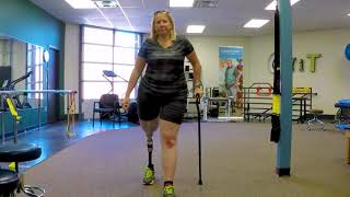 Above Knee Prosthetic Gait Example with Mechanical Knee and Cane | A-P View | 3 Weeks Later screenshot 3