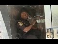 Inside a prisoner transport van