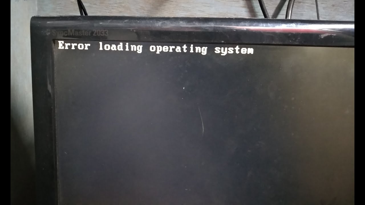 Error Loading Operating System Solution With Data Backup And Operating