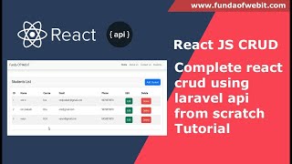 React JS CRUD - Complete react crud using laravel api from scratch tutorial | React CRUD operation