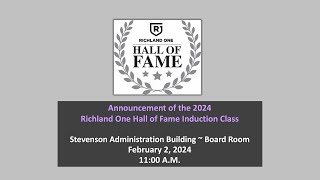 Announcement of the 2024 Richland One Hall of Fame Induction Class - YouTube