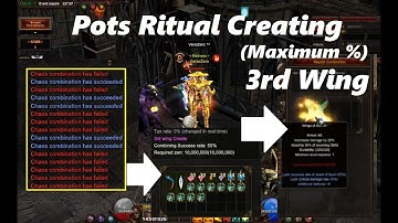 MU Online / Europe - "Pots Ritual" Creating Level 3 Wing Maximum Success Rate (%) Must Watch!