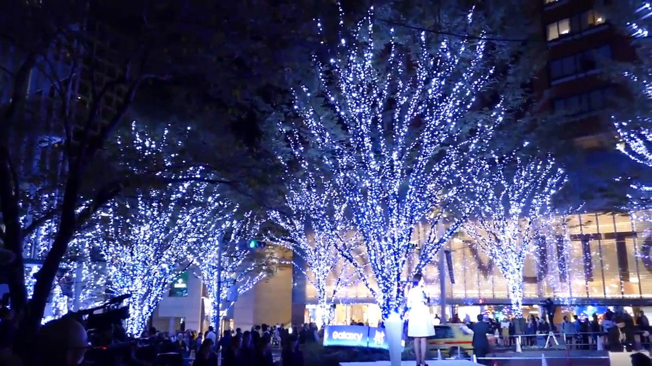 Scene from Keyakizaka illuminations lighting ceremony [RAW VIDEO] illumination experiment