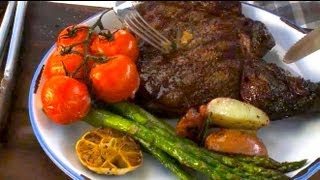 Recipe below. subscribe to hungry for more tasty recipes and how-to
guides: http://bit.ly/psj96o nathan roasts whole garlic with tomatoes,
asparagus pota...