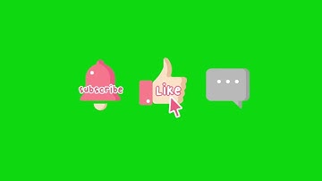 Subscribe Like Comment Animation | Green Screen YouTube Overlay | Social Media Stock Footage