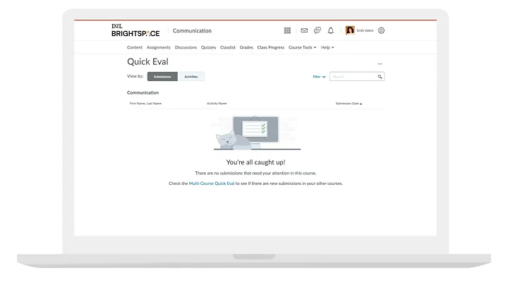 Evaluate faster with Quick Eval in Brightspace