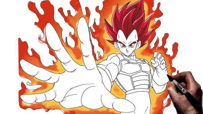 Super saiyan Blue Kaioken x20 Drawing Donkendo_Vazquez