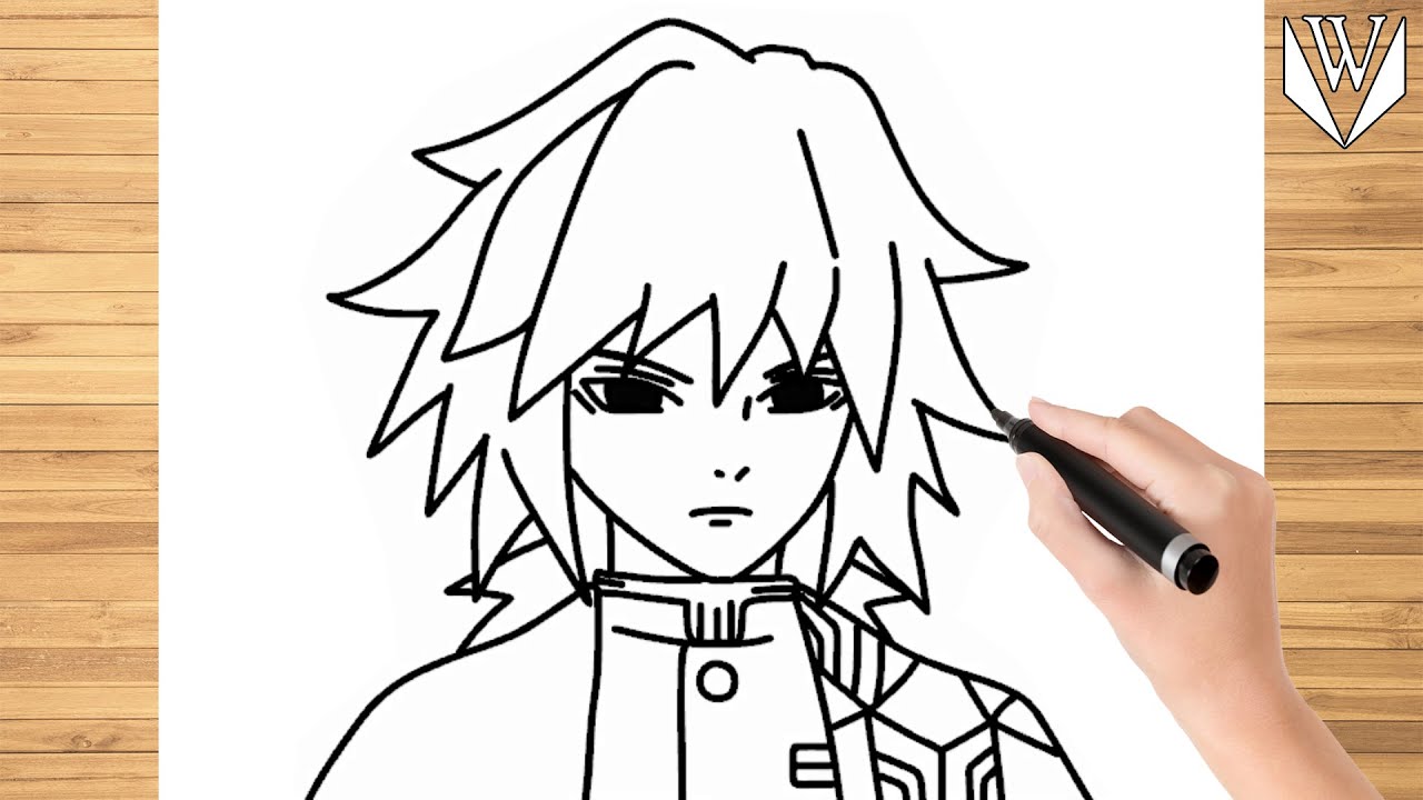 Томиока гию рисовать поэтапно