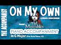 On My Own Les Misérables Male Piano Accompaniment With Karaoke Lyrics In G 5 