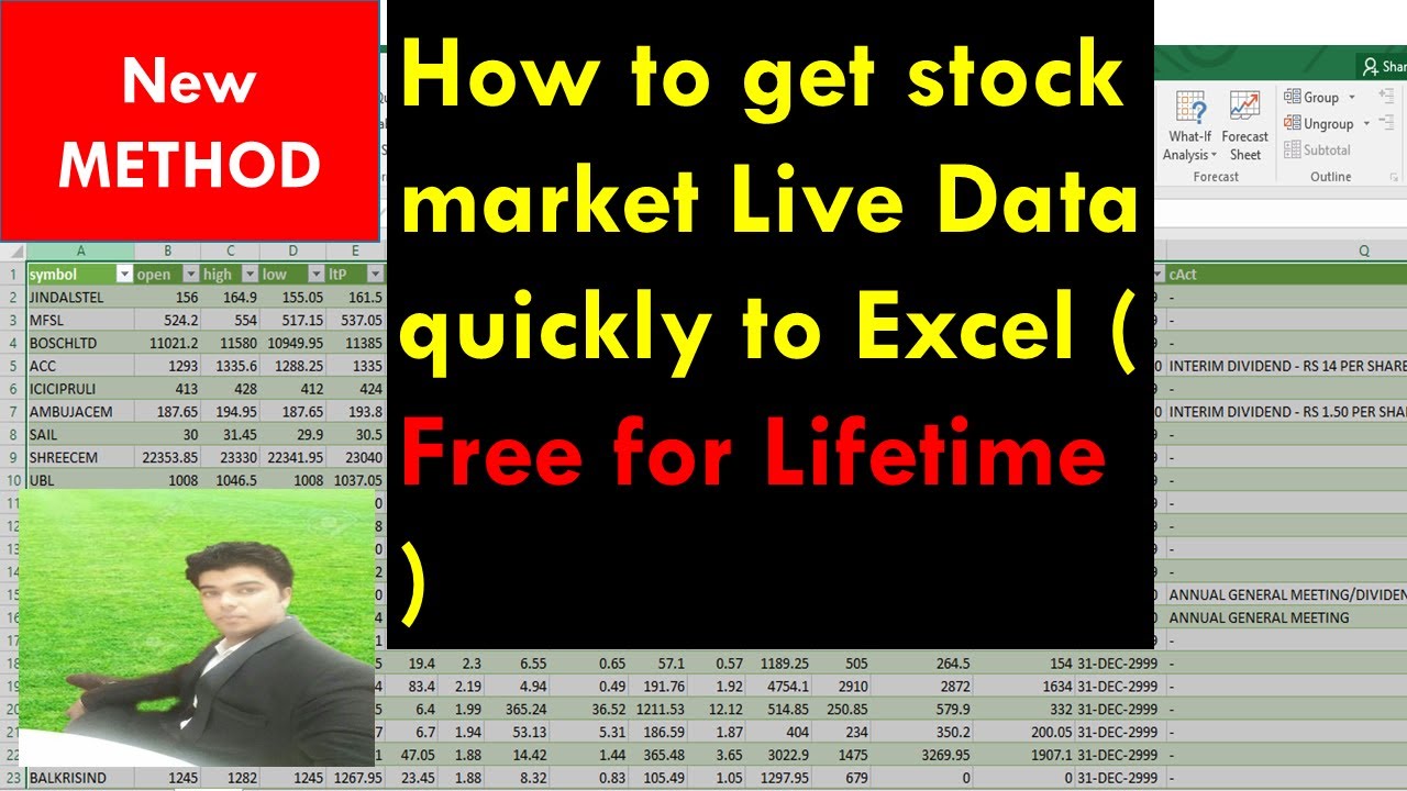 How to get stock market Live Data quickly to Excel ( Free for Lifetime