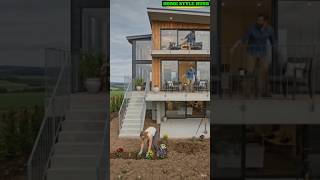 🌿 | Modern Garden Living | Raised Farmhouse Cinematic Build Upgrade #villa #home #modern #shorts