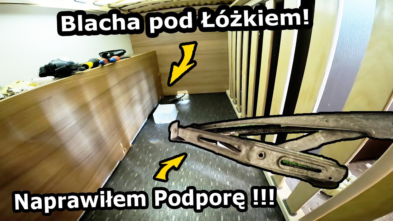 Remont Przyczepy Kempingowej ciąg dalszy...!!! - Montuję Podporę i układam Kable! Wyjmuję łóżko #971
