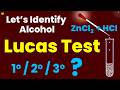 Lucas Test Alcohols class 12 chemistry mechanism HCl anhydrous zinc chloride IIT JEE NEET MCQ