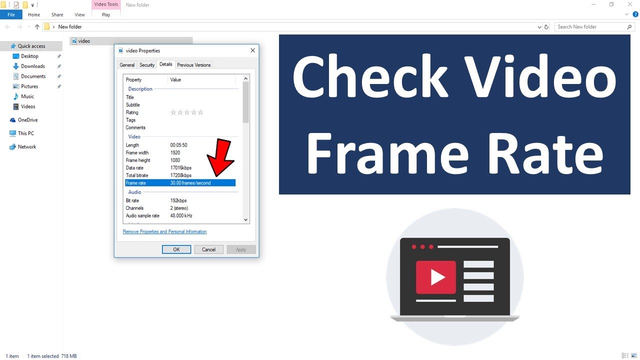 How to Check Video Frame Rate in Windows 10 - YouTube