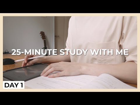 25-MINUTE STUDY WITH ME (DAY 1) | morning, no bgm | KIRA