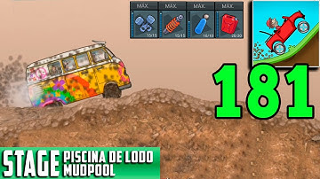 Hill Climb Racing - HIPPIE VAN in MUDPOOL - Gameplay Walkthrough Part 181 (Android,iOS)