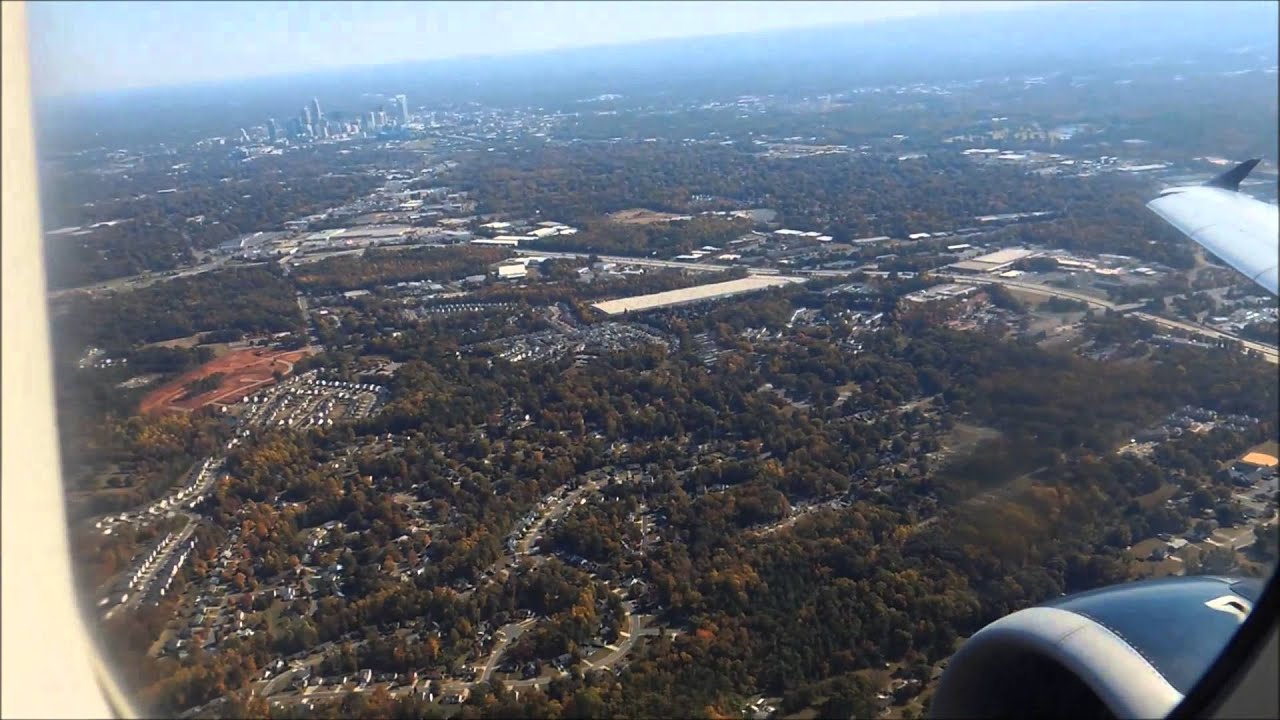 US Airways A319 Takeoff Charlotte CLT YouTube