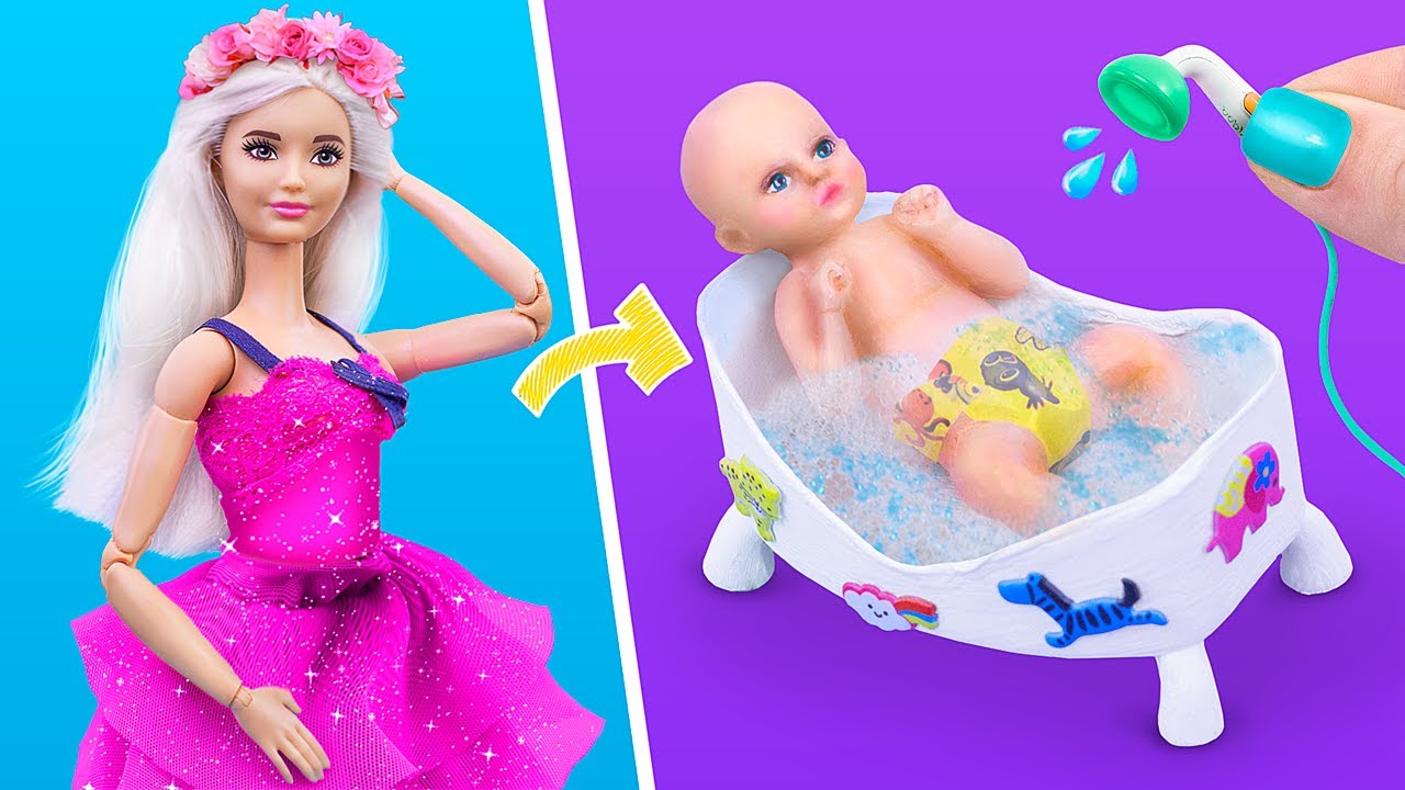 6 Mãe Reborn + Bebê + Carrinho boneca tipo Barbie grávida brinquedo  infantil