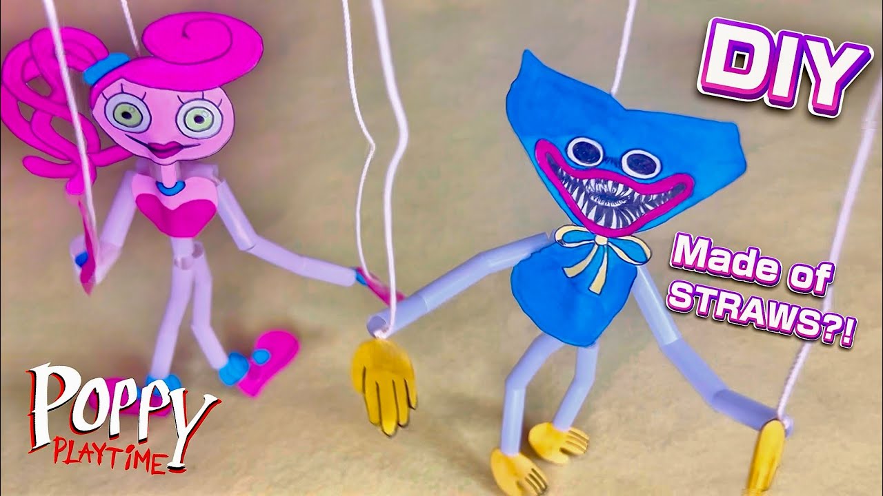 Dancing Huggy Wuggy Made of Straws!/ストローで踊るハギーワギー作っ 