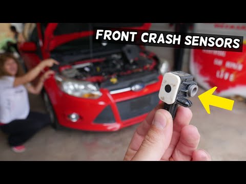 FORD FOCUS FRONT CRASH IMPACT AIRBAG SENSOR LOCATION REPLACEMENT