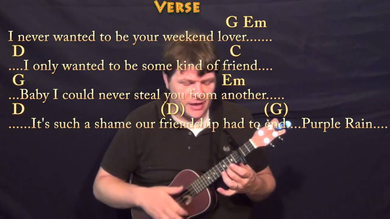 Purple Rain (Prince) Ukulele Cover Lesson with Chords/Lyrics Capo 3rd