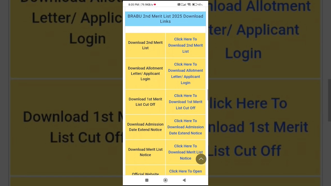 BRABU UNIVERSITY KA 2nd merit list