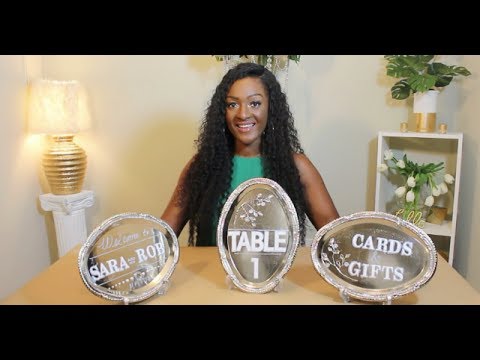 DIY: Dollar Tree Wedding Signs Trays | Welcome Sign, Table Numbers Cards & Gifts || Chanelle Novosey