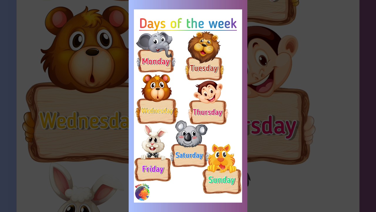 days of the week song |sunday to monday spelling 