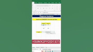 How to use SUMX2PY2 Formula in Excel😮 #excel #msexcel #eleganceacademy #shorts #ytshorts #sumx2py2