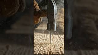 Slow Motion Hammer Impact 🔨Khoảnh Khắc Cú Búa Chạm Đinh Ở Slow Motion #wood #woodworking #asmr #diy