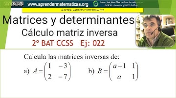 Cálculo matriz inversa.  2bat ccss2 02 22. José Jaime Mas