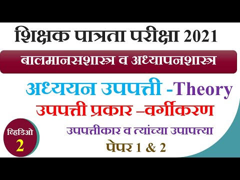 अध्ययन उपपत्ती -theory | उपपत्तीकार व त्यांच्या उपपत्त्या | उपपत्ती प्रकार आणि वर्गीकरण |MAHATET2021