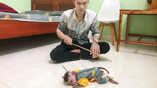 Monkey Bin was punished by his father for tearing up his father's books