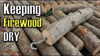 Trick for Holding Down Tarps | Keep Seasoned FIREWOOD Dry with No Woodshed