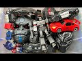 Black Optimus VS Red Spider-man TRANSFORMER, MEGATRON robots in windcharger RISE OF CAR Accident Toy