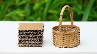 Beautiful Mini Storage Basket By Cardboard / DIY Handmade Cardboard Craft / Creative Recycle Ideas