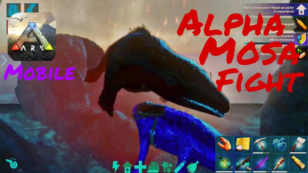 ark-survival-evolved-mobile-mosa-taming-and-alpha-fight-youtube