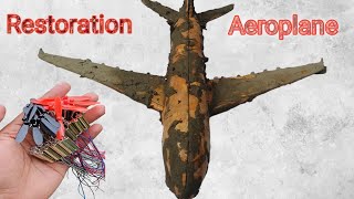 How to make aeroplane ✈️ at home use 100 DC motor | restoration 10 years old aeroplane |