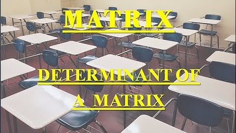 MATRIX | DETERMINANTS | DETERMINANT OF A MATRIX